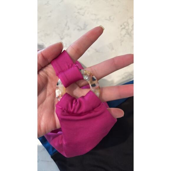 The Bikini Lab cutout color block one piece swimsuit pink blue black size M - Picture 8 of 9